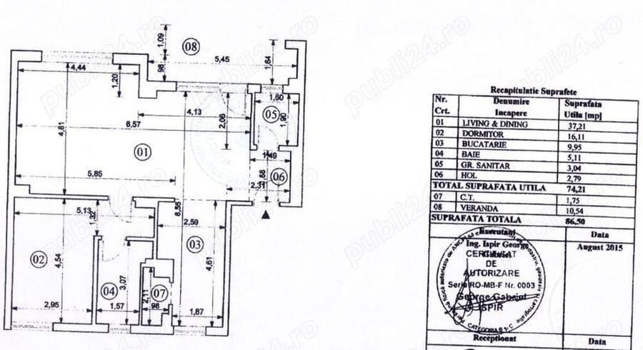 Apartament cu 2 camere decomandat în Băneasa
