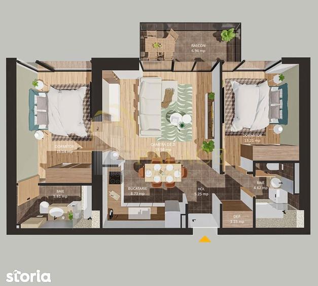 Apartament cu 3 camere în 13 Septembrie