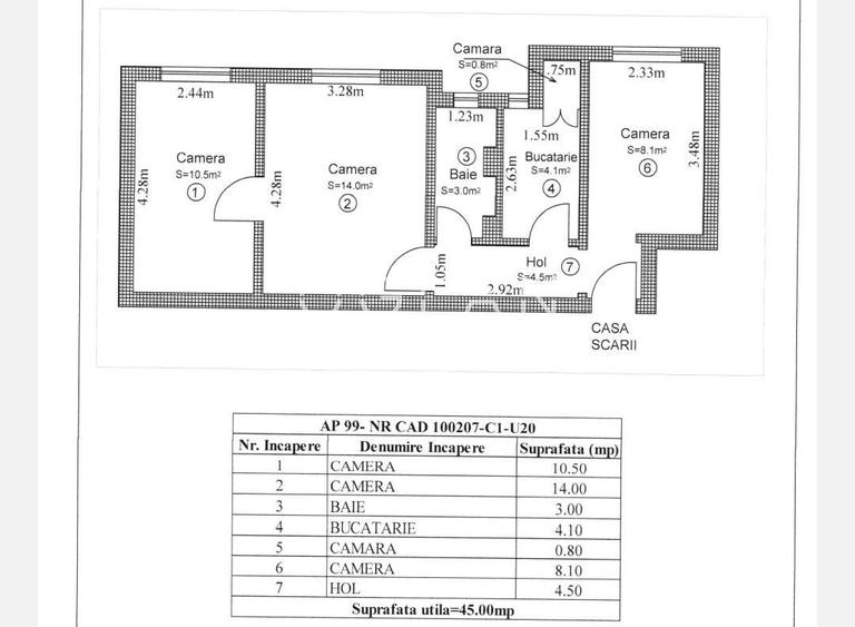 Apartament cu 3 camere semidecomandat, mobilat în Vasile Aaron