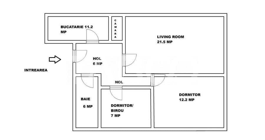 Apartament cu 3 camere decomandat în Paltin