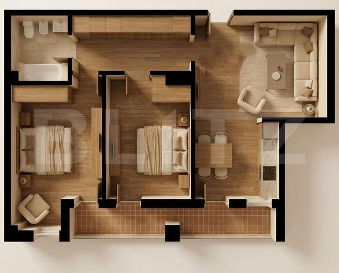 Apartament cu 3 camere decomandat în Burdujeni
