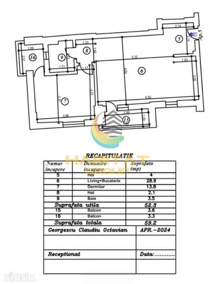Apartament cu 2 camere, mobilat în Vitan