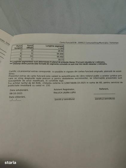 Teren de 7016 mp, în Tortoman