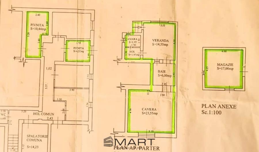 Apartament cu 2 camere semidecomandat în Central
