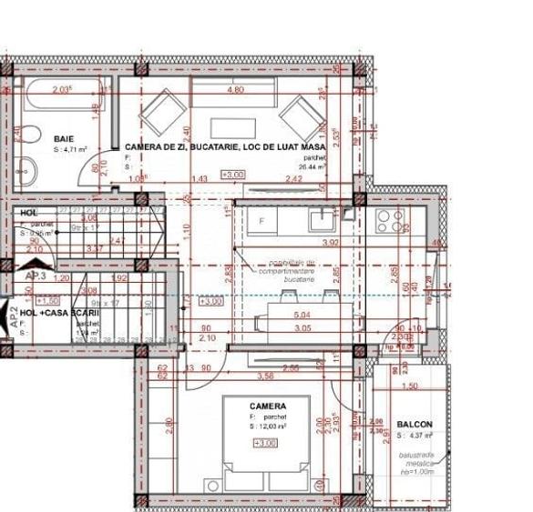 Apartament 2 camere, bucatarie separata - 1