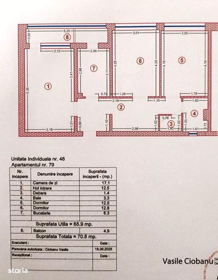 Apartament 3 camere | 70,8 mp | Par?ial mobilat | Balcescu - 3