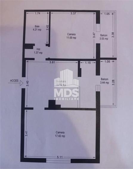 Apartament cu 2 camere decomandat în Aradului