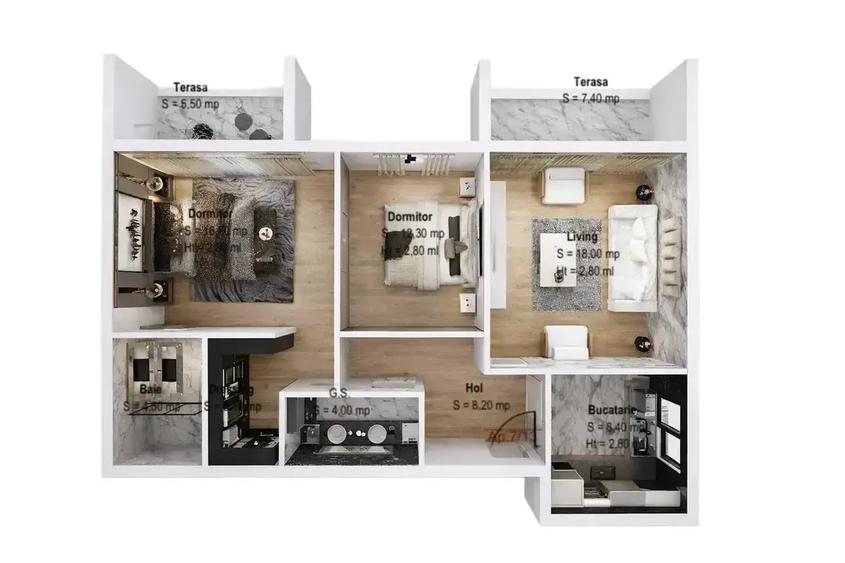 Apartament cu 3 camere decomandat în Theodor Pallady