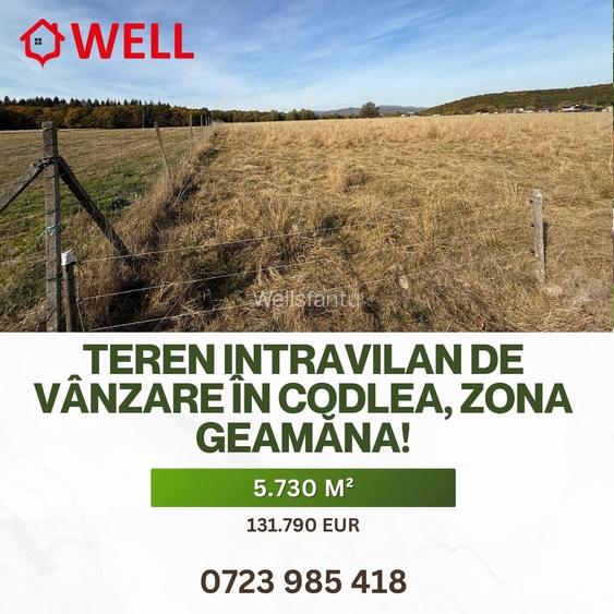 Teren intravilan de vânzare în Codlea, zona Geamăna!