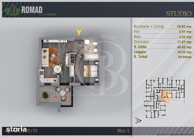 Apartament cu 2 camere în Industriilor