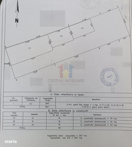 Casă cu 3 camere în Central