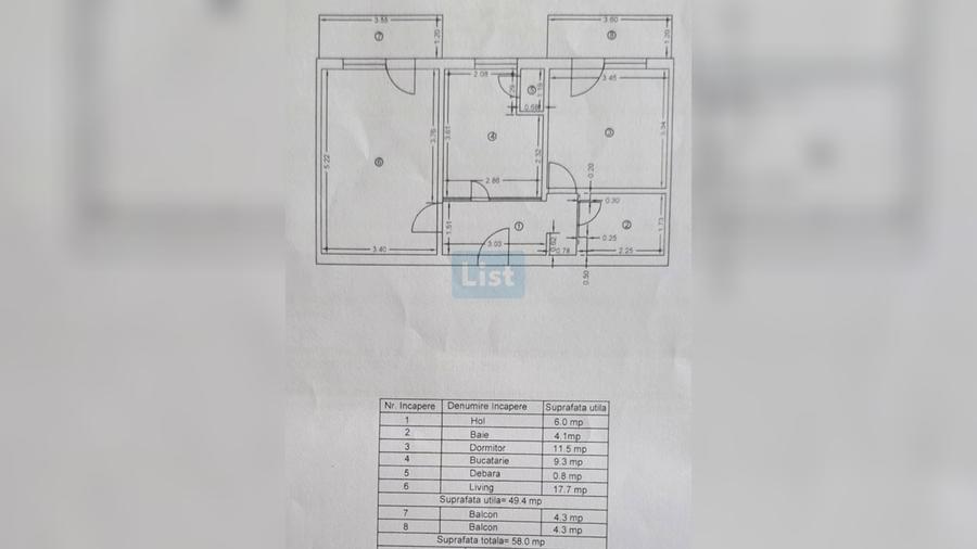 Apartament cu 2 camere decomandat în Kiseleff