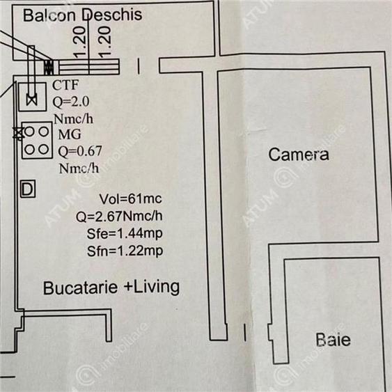 Apartament cu 2 camere decomandat, mobilat în Șelimbăr