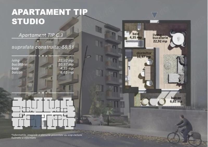 Apartament cu 2 camere decomandat în Berceni