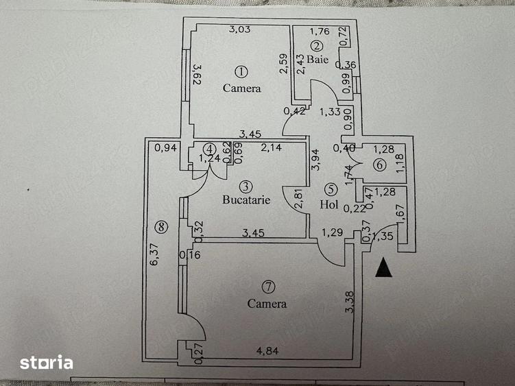 Apartament cu 2 camere decomandat în Brăilița