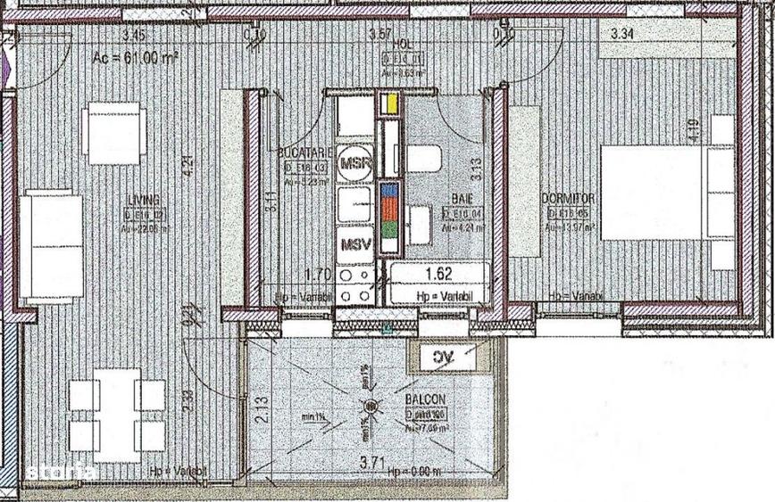 Apartament cu 2 camere în Tei