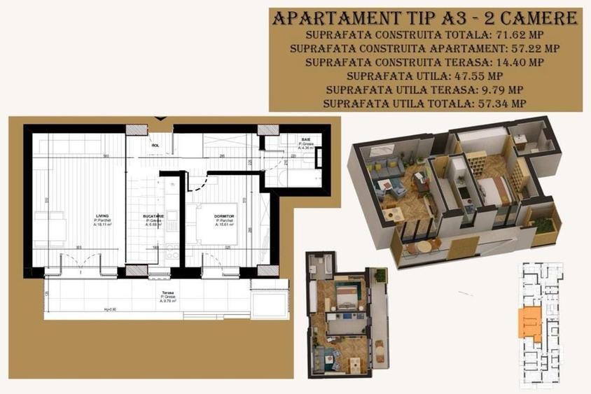 Apartament cu 2 camere decomandat în Far