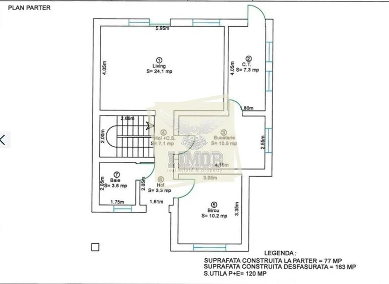Casă cu 5 camere cu Teren 350 Mp în Central