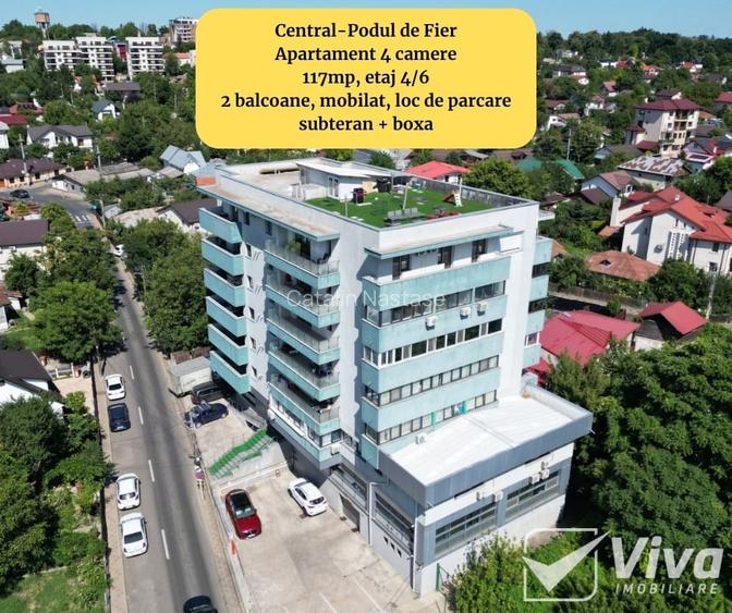 Central-Podul de Fier, ap 4 camere 117 mp, et 4/6, mobilat, loc parcare subteran Central-Podul de Fier, ap 4 camere 117 mp, et 4/6, mobilat, loc parcare subteran
