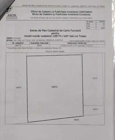 Teren intravilan – 8.500 m² – Valu lui Traian (str. București, partea stângă) - 5