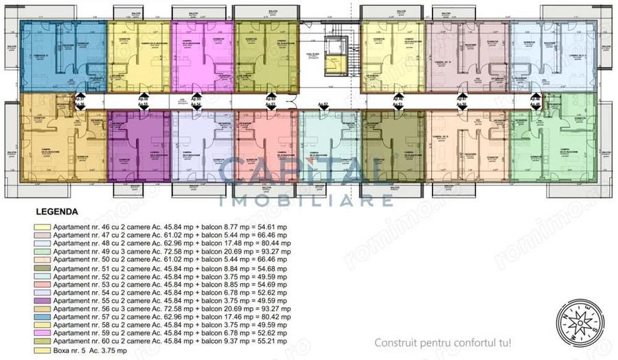 Apartament de vanzare, 2 camere, 66mpc, lift, bloc nou, comision 0% - 5