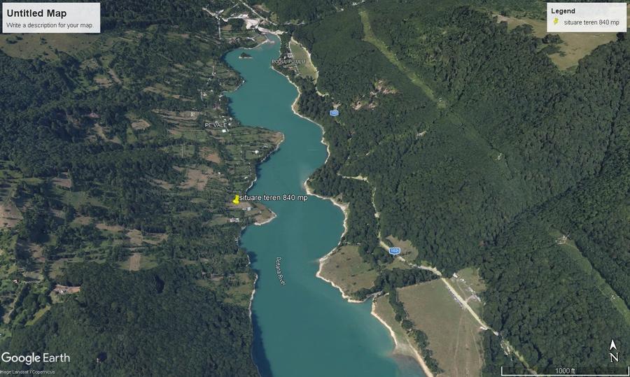 Valea Doftanei, Lacul Paltinu, teren pe mal, 841 mp, cu deschidere de 14,81 ml - 1