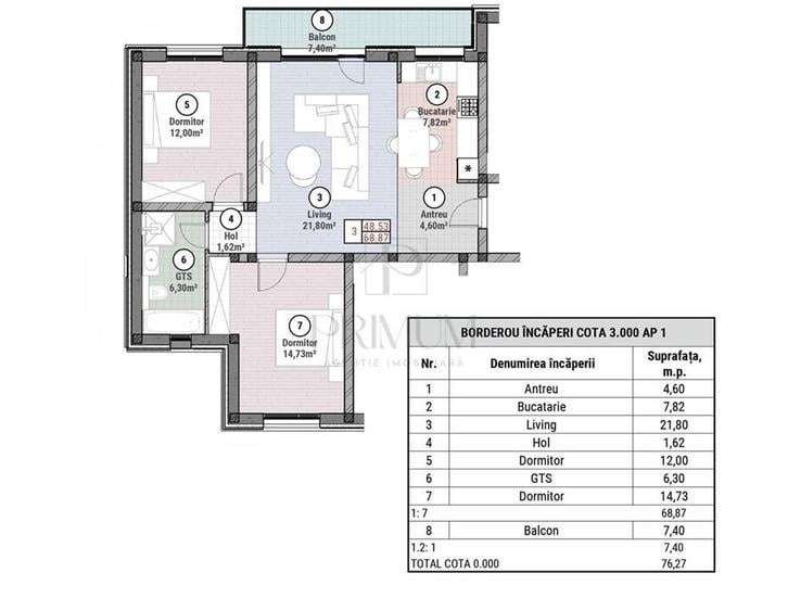 Apartment 3 camere - parter - balcon - 1