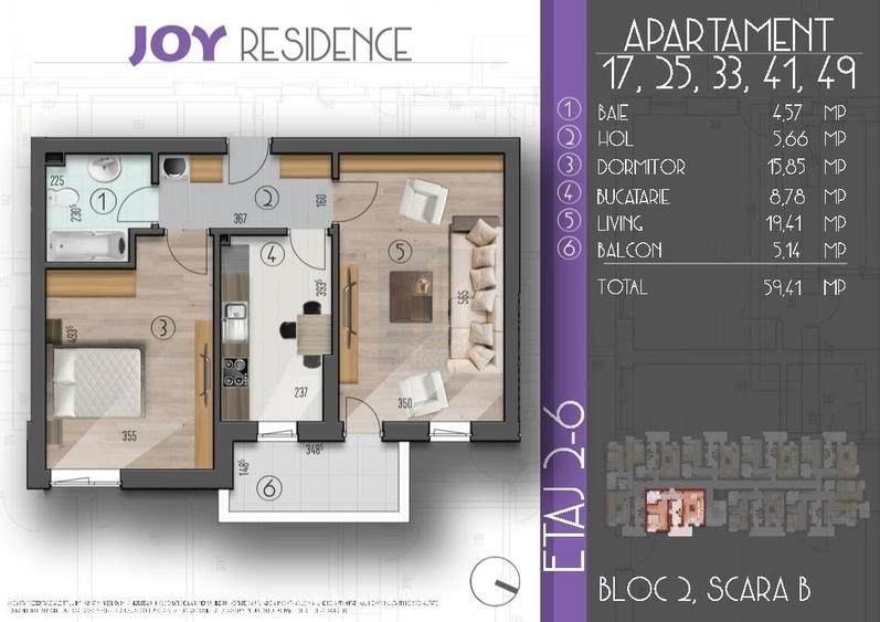 2 Camere | Mobilat | Metrou Berceni | Joy Residence *Popesti* - 9