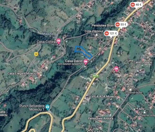 De vanzare teren intravilan in zona Bran-Moieciu - 3715 mp, utilitati incluse - 3