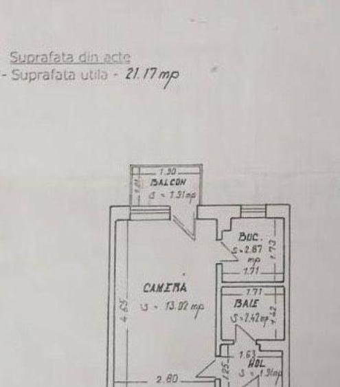 cet-garsonieră cu balcon,etaj 1 - 1