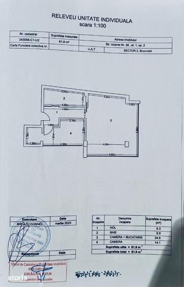 Apartament cu 2 camere în Ștefan cel Mare