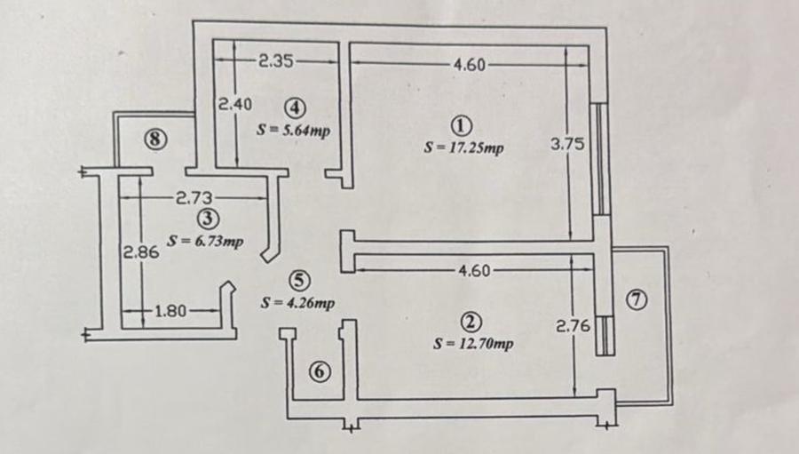 Apartament 2 camere decomandat 52 mp - strada Vârnav nr. 5 - Etaj 2 - 7