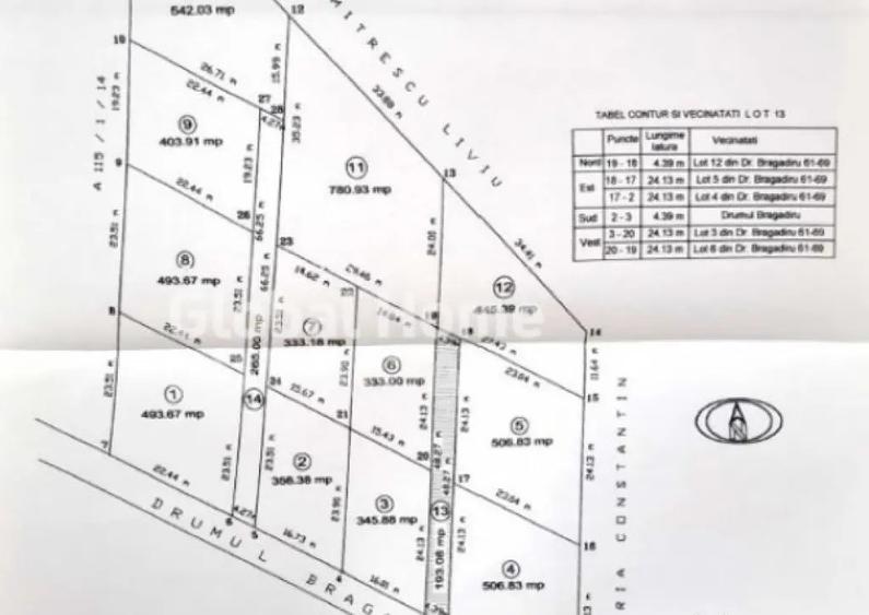 SECTOR 5 | Intravilan 6000MP-Deschidere 70ML | Parcelat - Ca - 7