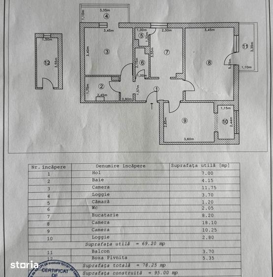 Apartament 3 camere |~70 mp |etaj 3 | Terezian - 5