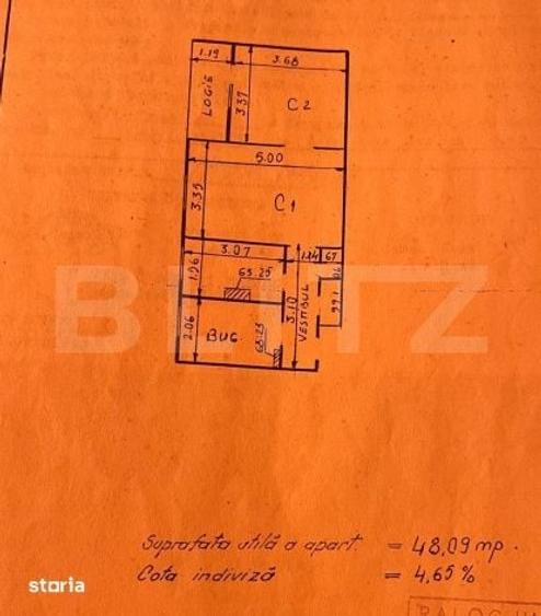 Apartament 2 camere, 48 mp, zona Podu Ros - 1