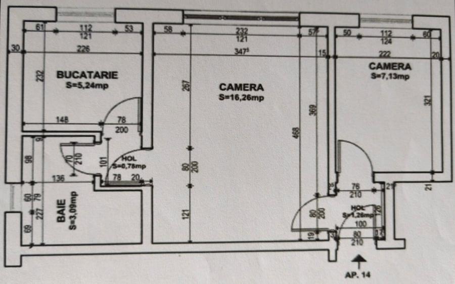 Apartament cu 2 camere semidecomandat, mobilat în Complex Studențesc