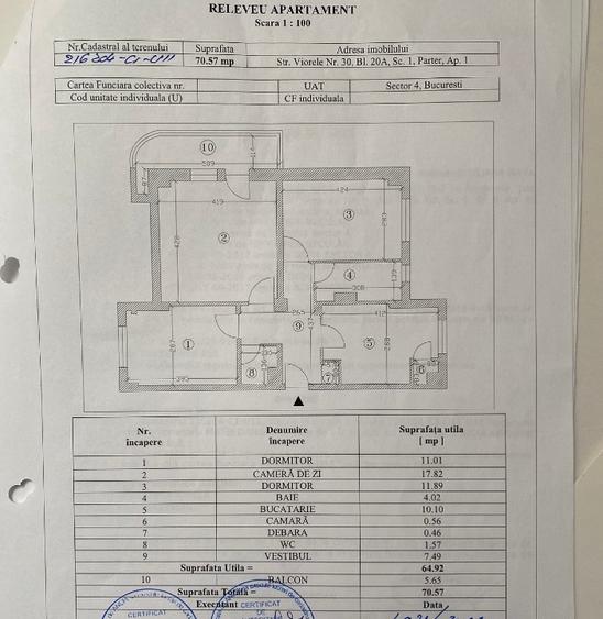 Vând apartament 3 camere în Tineretului vis-a-vis de școala 97 - 1