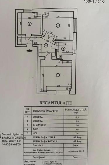 Apartament cu 2 camere 45,90 mp - parcul Carol - 10