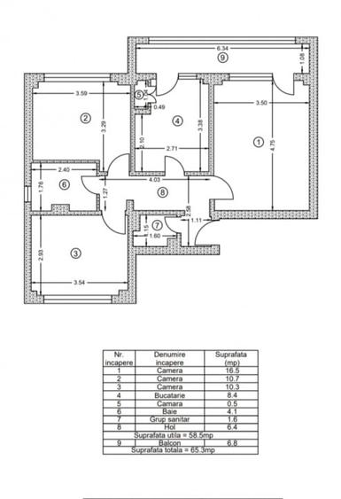 Apartament cu 3 camere decomandat în Obor