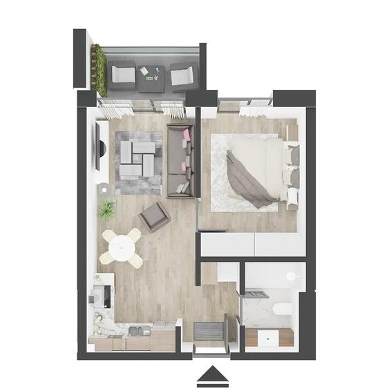 Apartament bloc nou 2026 cu 2 camere, zona Nufarul, parcare subterana, Gaminvest - 6