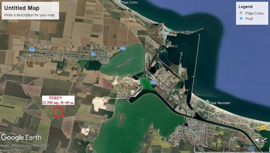 CORBU TEREN AGRICOL 23.300 MP. D=40 M. IDEAL INVESTITIE PRET 19.900 EURO - 1