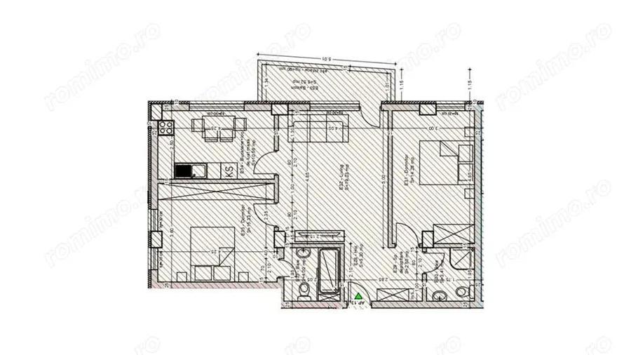 Apartament spa?ios cu 3 camere ?i terasa de 5.52 m ,in Mangalia la doar 800m de plaja. - 6