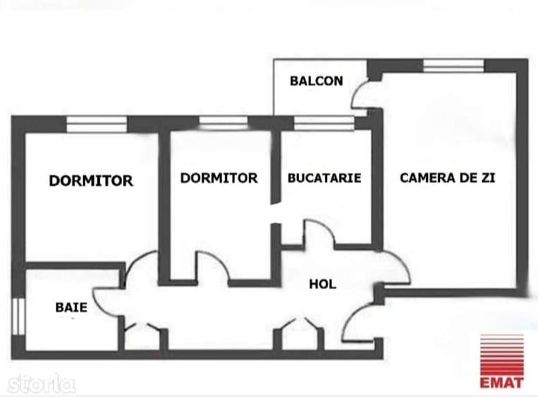 Apartament cu 3 camere decomandat în Mărășești