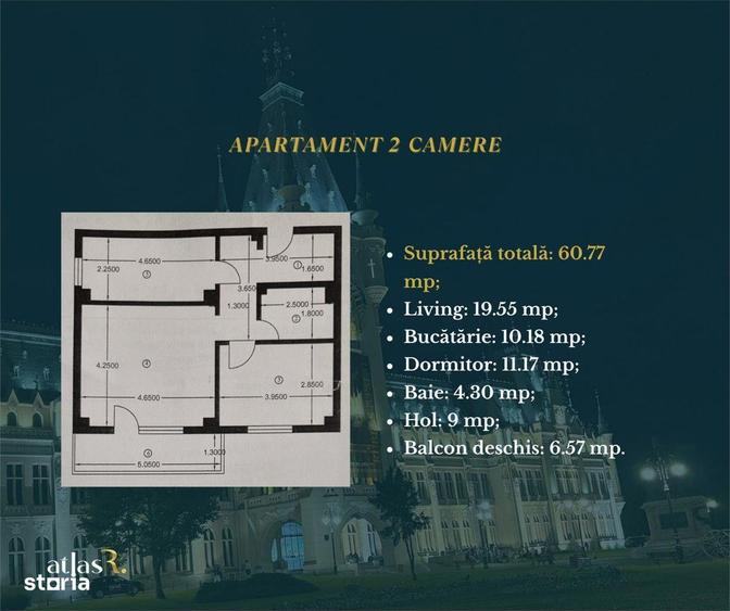 Apartament 2 camere | 61 mp | Bucium Confort | Mutare imediata - 2