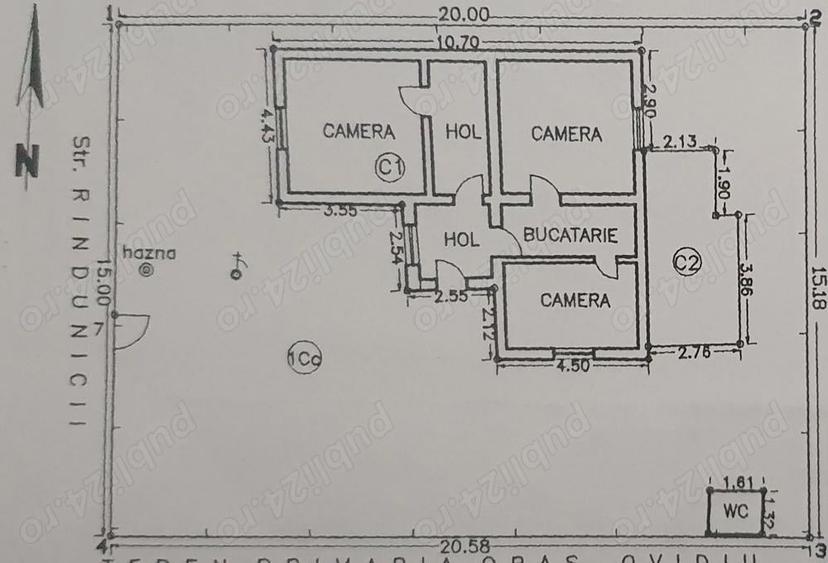 Casa de vanzare, Ovidiu, teren + casa 306mp, Chirpic + BCA - 10