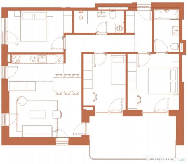 Apartament cu 4 camere decomandat în Dâmbul Rotund