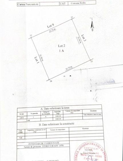 Teren intravilan, 1000 mp, forma patrata, toate utilitatile, Rediu - 2