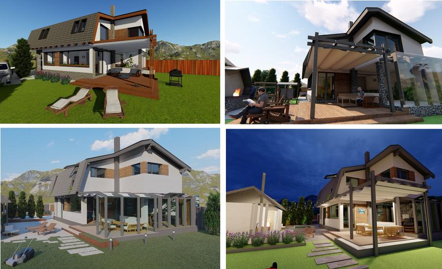 Casă nouă P+M, 747 mp teren . Priveliște spectaculoasă către munți - 1