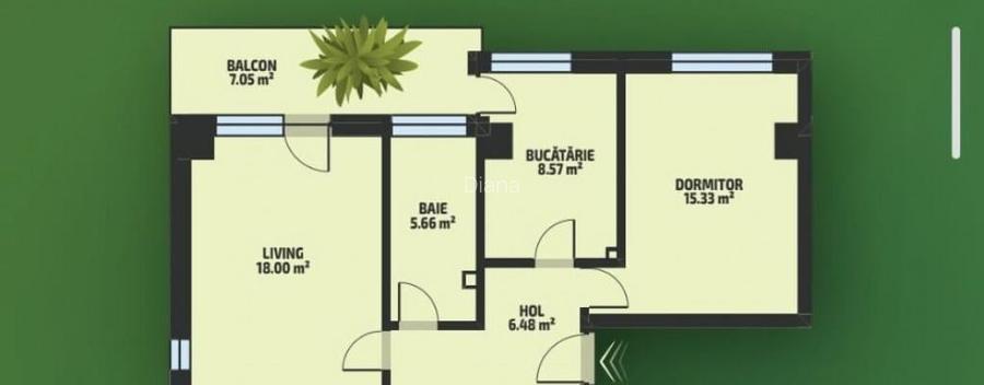 Ap. 2 cam, bloc nou, Tatara?i, etaj intermediar, COMISION 0%
