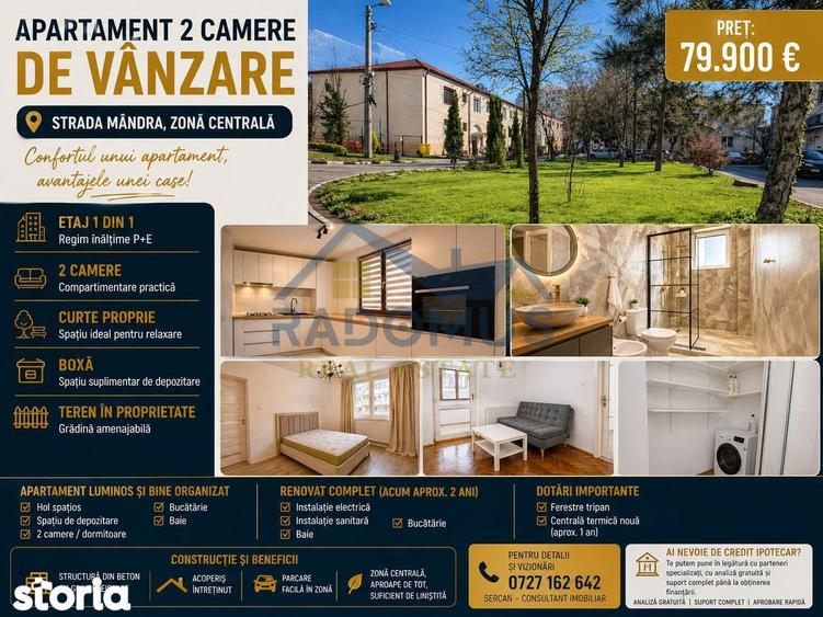 Apartament 2 camere | Renovat | Str. Mandra | Boxa+Curte | 0% Comision - 2